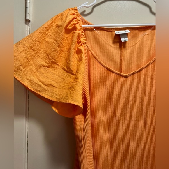 Ava & Viv Ribbed Knit Top with Ruffle Top - Picture 2 of 4